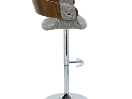 Elisa - Mid Century Modern Adjustable Barstool With Swivel With Rounded T Footrest (Set of 2)