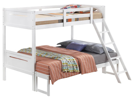 Bunk Bed With Built In Ladder, Safety Guardrails And Angled Access Step