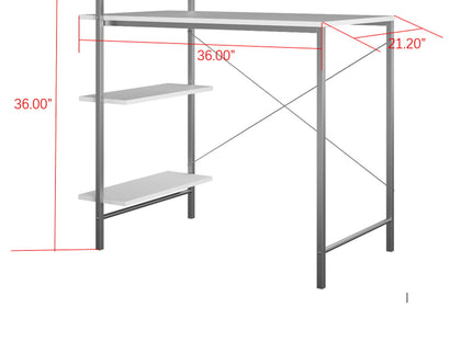 Side Storage Student Desk - White