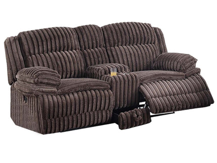 Contemporary Motion Loveseat With Console Storage
