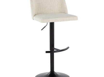 Toriano - Contemporary Adjustable Barstool Swivel With Rounded T Footrest (Set of 2)