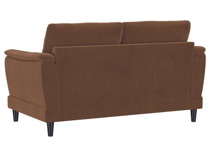 Dania - Upholstered Crescent Loveseat With Curved Tufted Arms - Rust