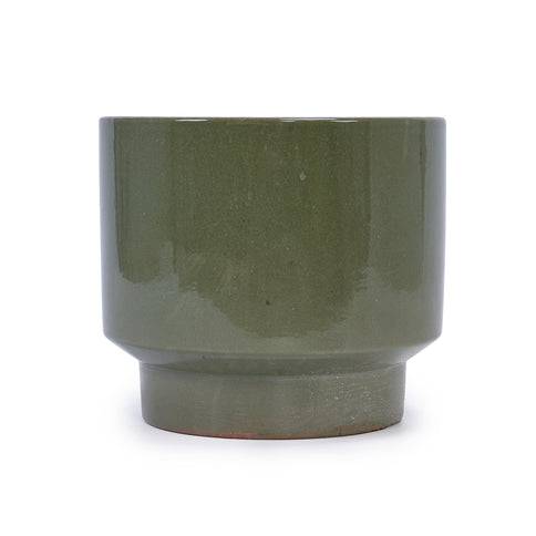 3 Pieces Ceramic Flowerpot, Planter For Patio, Garden Or Windowsills - Antique Light Green