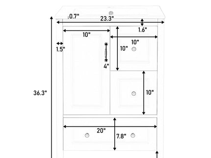 Freestanding Bathroom Vanity With Sink, Soft Closing Cabinet And Drawers - White