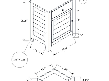 Accent Nightstand, Storage Drawer, Transitional
