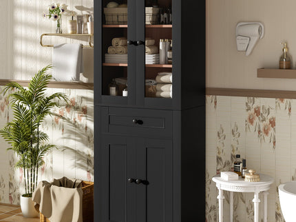 Bathroom Storage Cabinet, Adjustable Shelves & Drawer, Freestanding Tower
