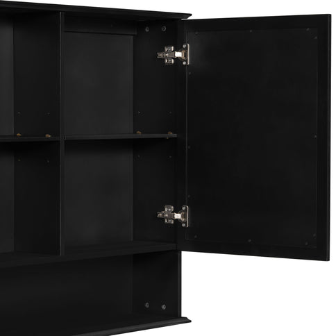 Wall Mounted Bathroom Medicine Cabinet With Double Mirrored Doors