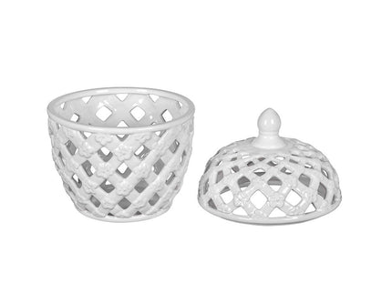 Ballas - Bird Lidded Jar - White