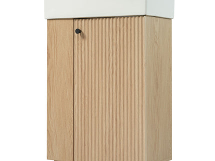 Bathroom Vanity With Sink, Freestanding Wood Grain Cabinet With Storage