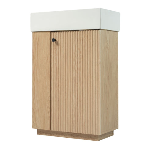 Bathroom Vanity With Sink, Freestanding Wood Grain Cabinet With Storage