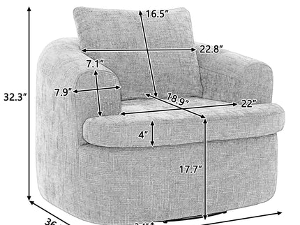 Modern Swivel Barrel Chair With Dual-Layer Cushion
