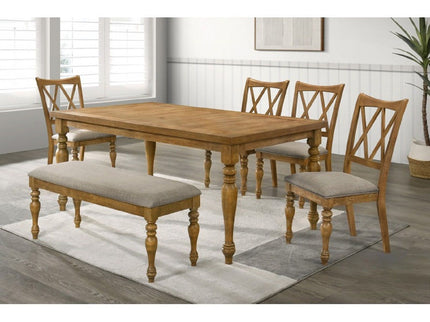 Dining Bench With Cushion - Brown