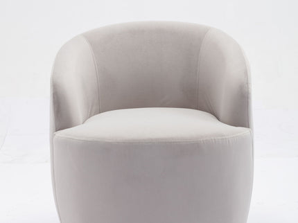 Swivel Accent Armchair Barrel Chair With Powder Coating Metal Ring