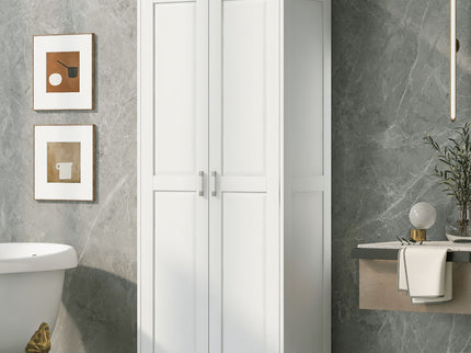 Storage Cabinet With Adjustable Shelves, 2 Doors, Rectangle Design For Bathroom
