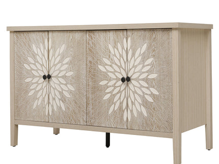 Modern Storage Cabinet With 4 Doors & Adjustable Shelves