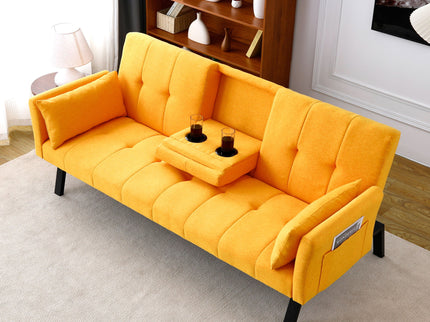 Sofa Bed With Foldable Design And Cup Holder