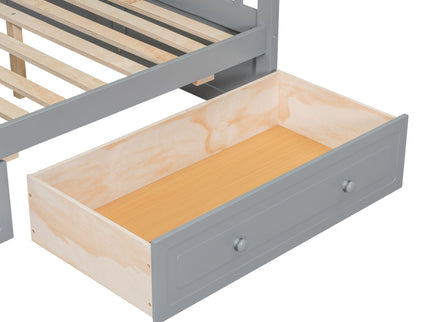 Bunk Bed With Drawers, Convertible Storage Bed
