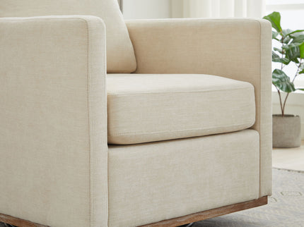 Modern Square Upholstered Swivel Accent Chair With Metal Base