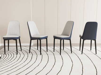 Modern Dining Chair With Cushions And Metal Legs