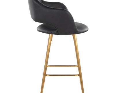 Margarite - Contemporary Fixed Height Counter Stool With Footrest (Set of 2) With Square