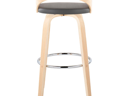 Grotto - Contemporary Fixed-Height Barstool With Swivel With Round Footrest (Set of 2)