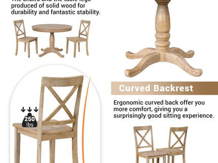 Modern Dining Table Set For 4, Round Table And 4 Kitchen Room Chairs, 5 Piece Kitchen Table Set For Dining Room, Dinette, Breakfast Nook