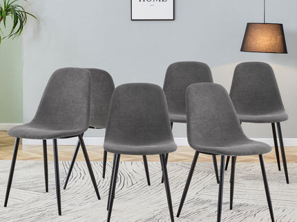 Modern Medieval Style Cushioned Side Chairs Set With Metal Legs For Kitchens