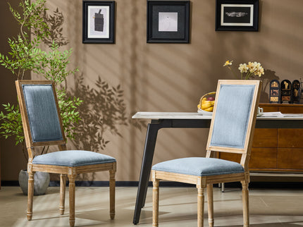 French Country Style Dining Chair With Upholstered Seating And Fluted Legs