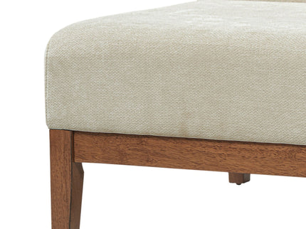 Upholstered Accent Chair - Beige / Walnut