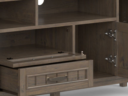 Lev - Handcrafted TV Media Stand - Smoky Brown