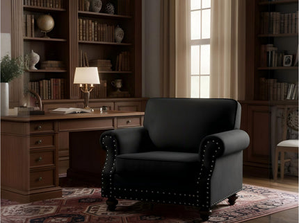 Upholstered Accent Armchair With Turned Legs For Living Room