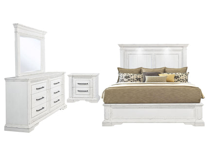 Bedroom Set With LED Lighting And Carved Moldings