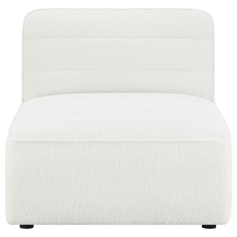 Bonnie - Upholstered Armless Chair With Channel Tufting - Ivory