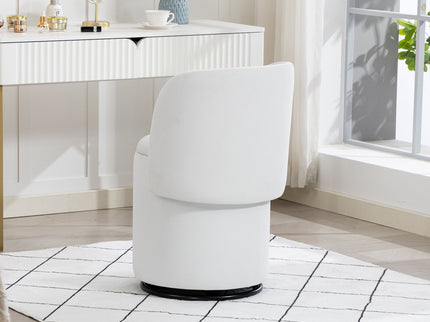 Barrel Chair With Built In Storage, 360° Swivel - Beige
