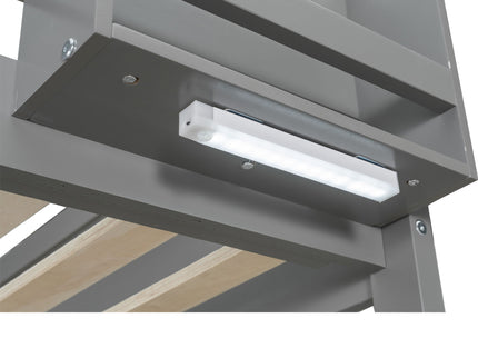 Bunk Bed With Built In Shelves, Storage Box, LED Light And USB Charging Station