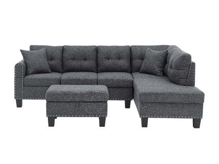 Camden - Power Sectional Sofa With Storage Ottoman And Built In Charging Ports - Gray