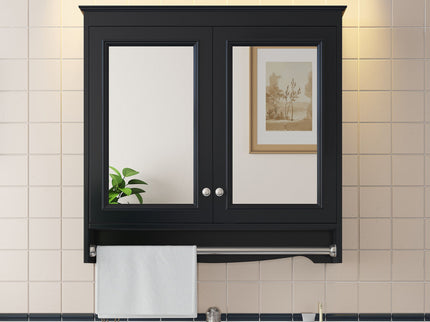 Modern Wall-Mounted Mirror Cabinet With Adjustable Shelves, Soft-Close Doors, High-Definition Mirror