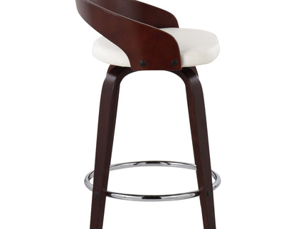 Grotto - Contemporary Fixed Height Counter Stool & Swivel With Round Footrest (Set of 2)