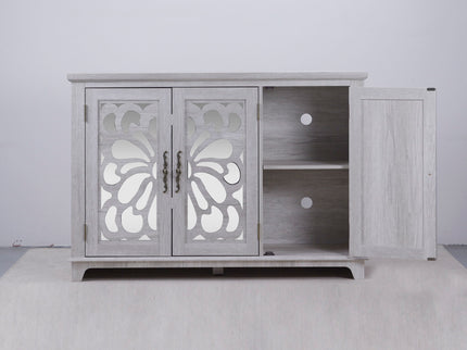 3 Door Mirrored Sideboard Cabinet With Adjustable Shelves