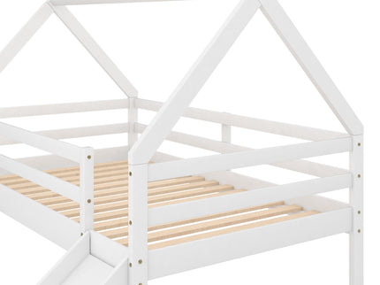House Shape Bunk Bed With Slide And Ladder