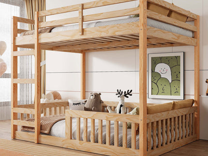Stylish Bunk Bed With Ladder And Guardrails