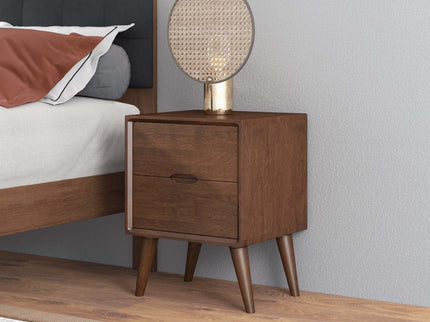Alexandra - Night Stand With 2 Drawers - Walnut Brown