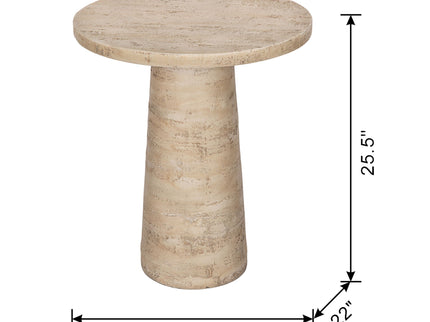 Round Side Table With Pedestal Base