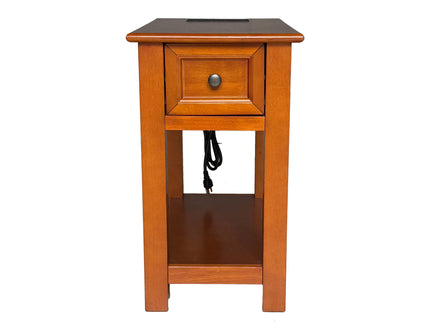 End Table With Drawer And Shelf For Living Room - Walnut