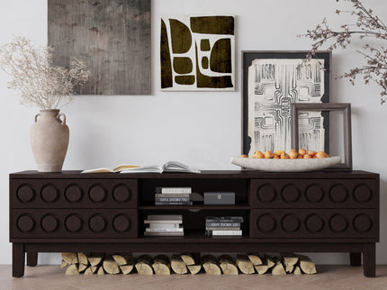 Media Console With 4 Drawers And Cable Management