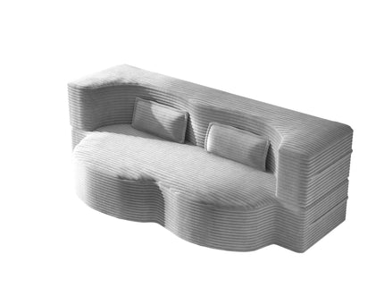 Floor Sofa With 2 Pillows, Convertible Twin Size Mattress For Living Room