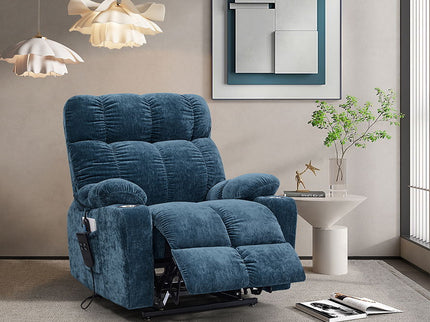 Dual Okin Motor Power Lift Recliner Chair For Elderly Infinite Position Lay Flat 180E Recliner With Heat Massage