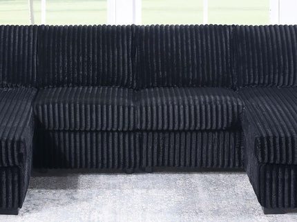 U-Shaped Sectional Set With Cushion Back Armless Chairs Right And Left Arm Chaise