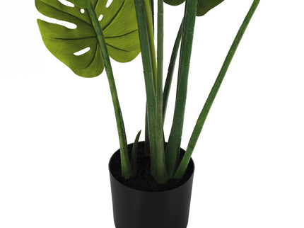 45" Tall, Artificial Plant, Monstera Tree, Indoor, Faux, Fake, Floor, Greenery, Potted, Real Touch, Decorative - Green / Black