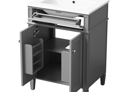 Bathroom Vanity With 2 Doors And Tip Out Drawer, Soft Closing Hinges